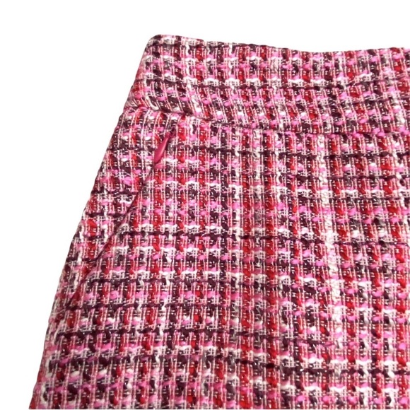White House Black Market Pink Tweed Pencil Skirt W/ Zippered Pockets Sz 6 NWT - Picture 5 of 10